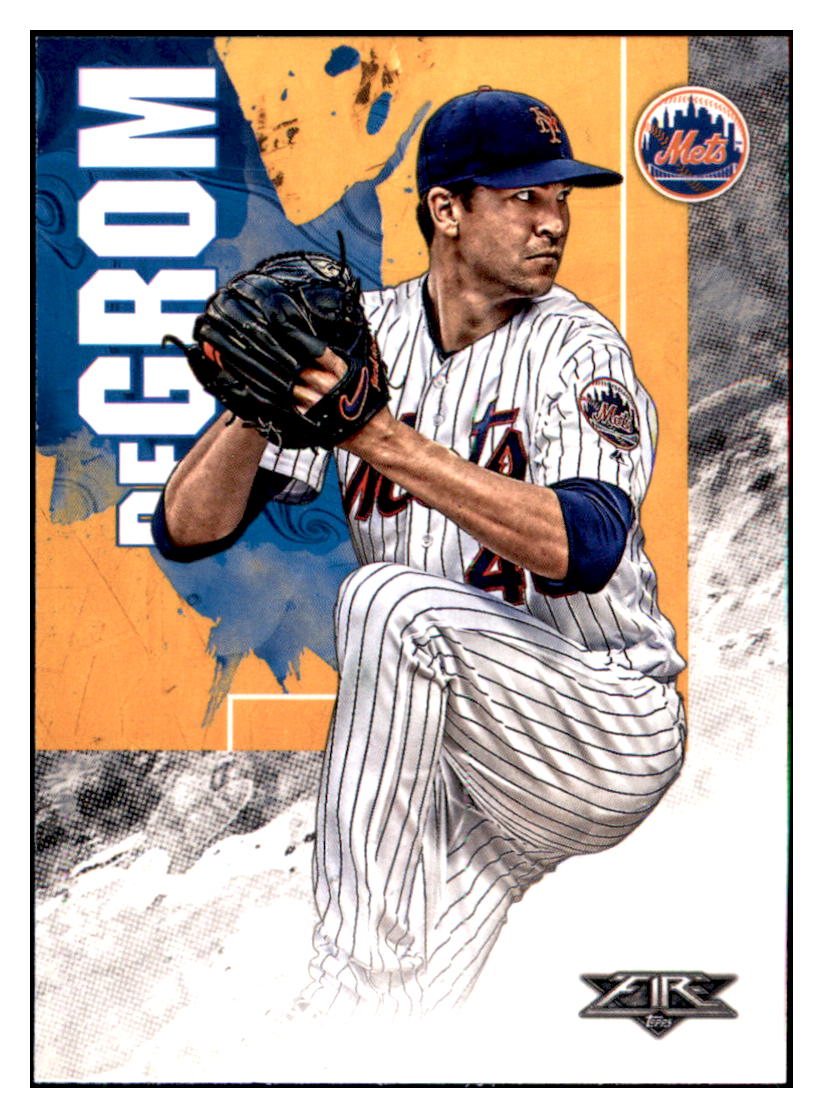 2019 Topps Fire Jacob deGrom New York Mets #158 Baseball card M32P1 simple Xclusive Collectibles