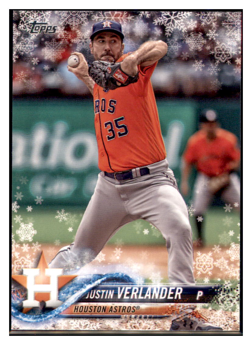 2018 Topps Holiday Justin Verlander Houston Astros #HMW20 Baseball card M32P1 simple Xclusive Collectibles