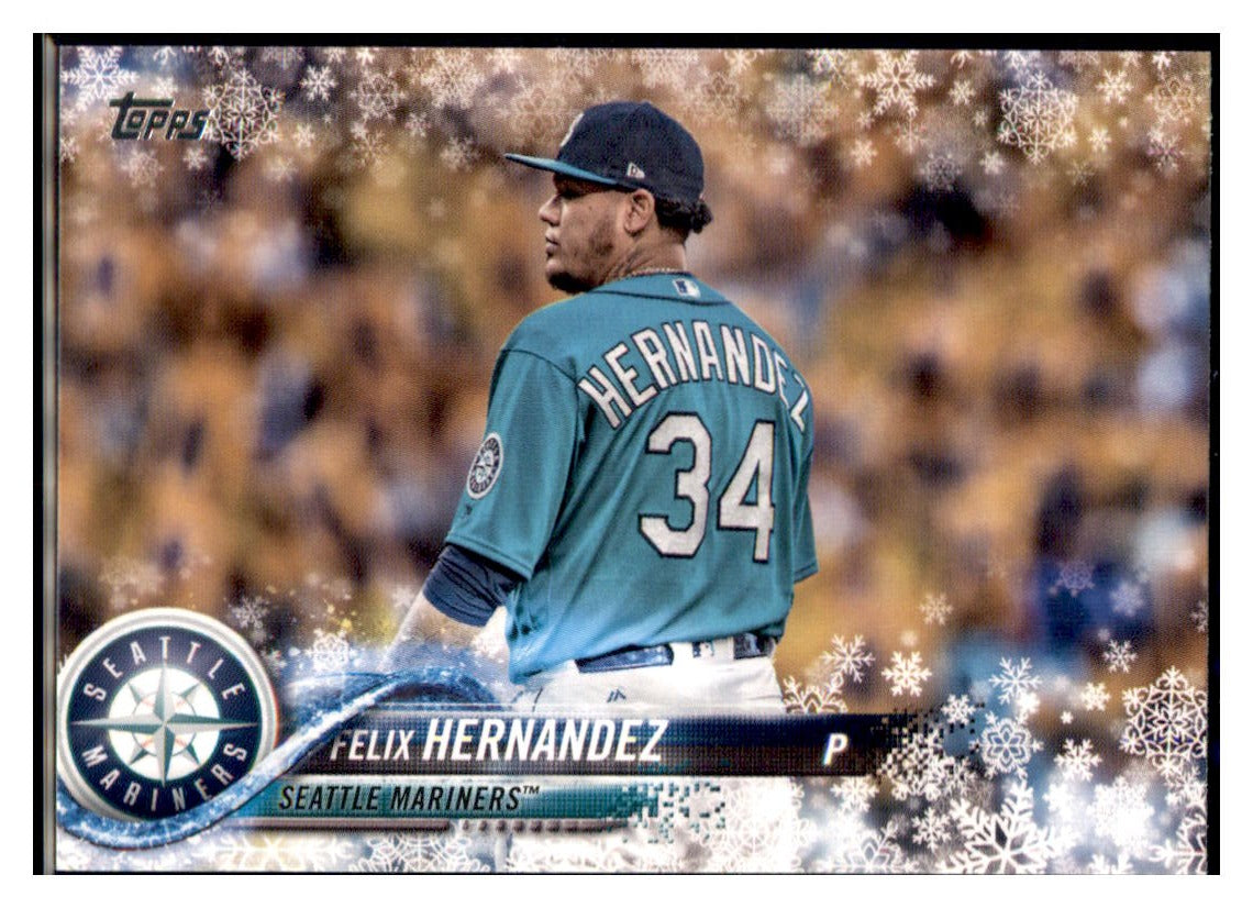 2018 Topps Holiday Felix Hernandez Seattle Mariners #HMW132 Baseball card M32P1 simple Xclusive Collectibles