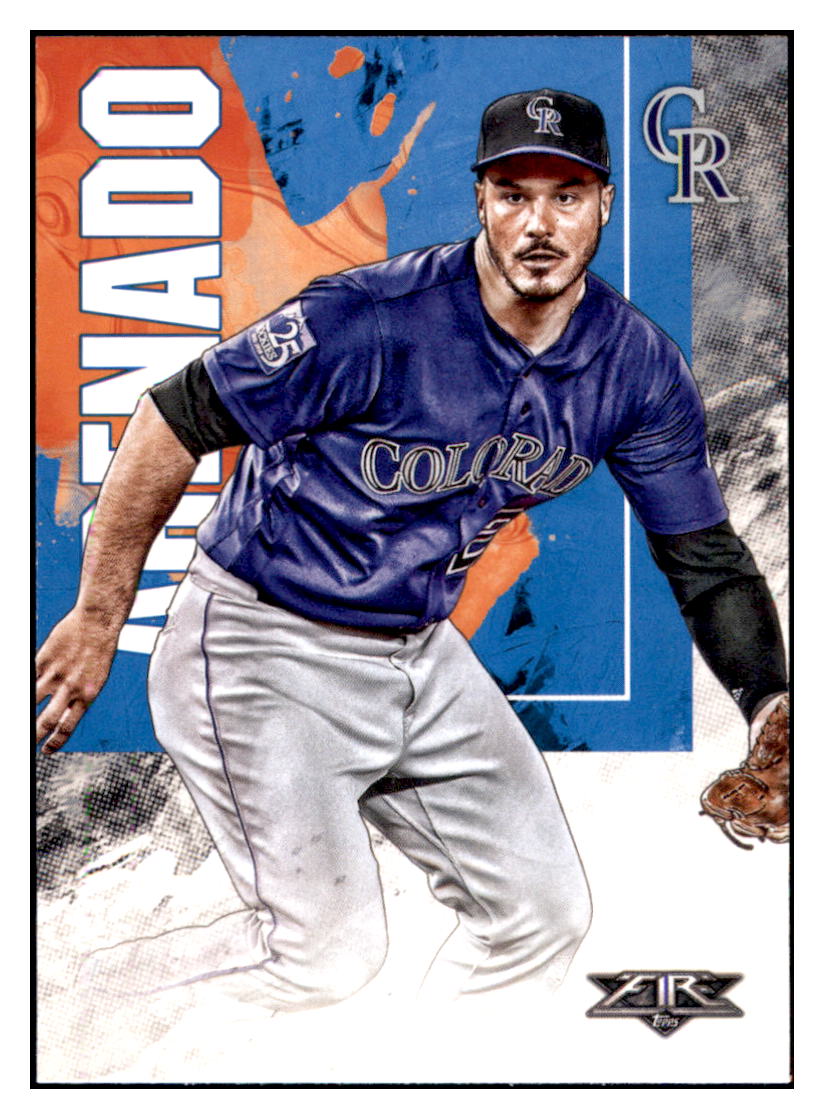 2019 Topps Fire Nolan Arenado Colorado Rockies #130 Baseball card M32P1 simple Xclusive Collectibles