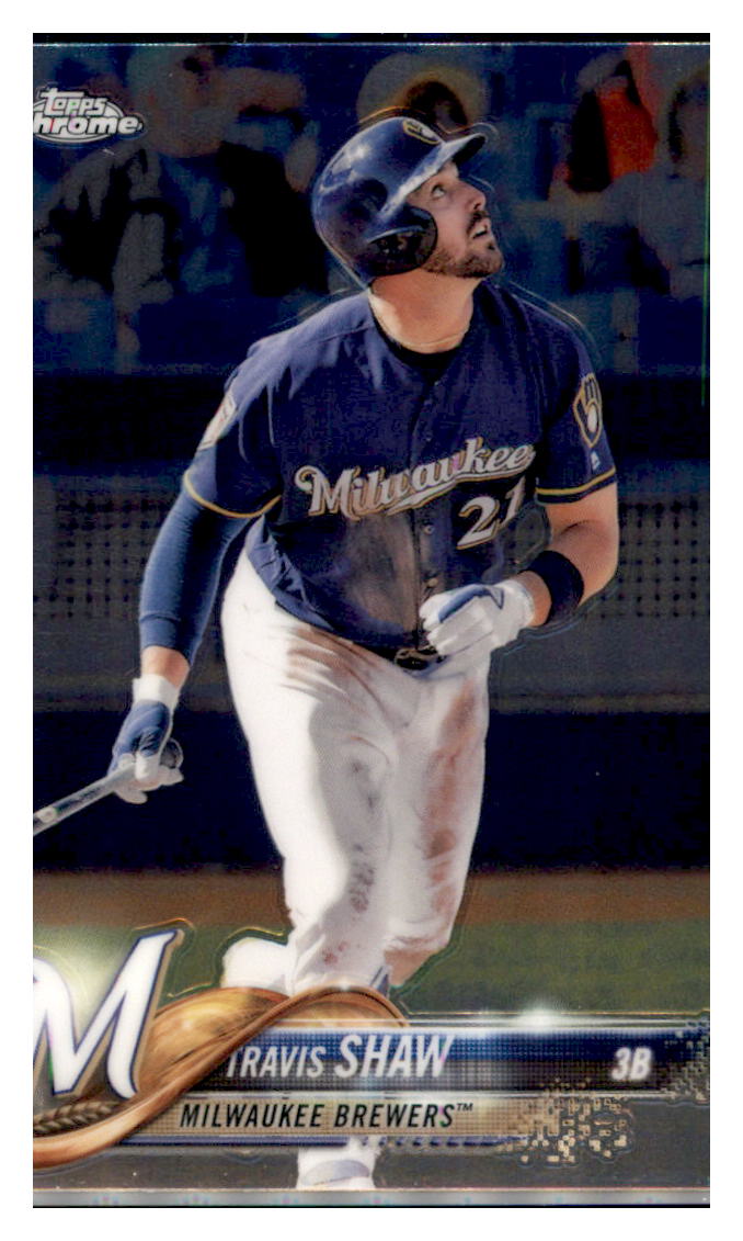 2018 Topps Chrome Travis Shaw  Milwaukee Brewers #105 Baseball card   M32P1_1a simple Xclusive Collectibles