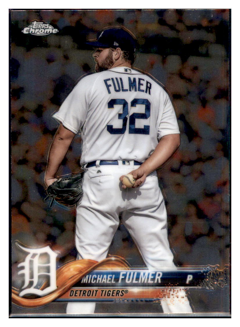 2018 Topps Chrome Michael Fulmer Detroit Tigers #176 Baseball card M32P1 simple Xclusive Collectibles