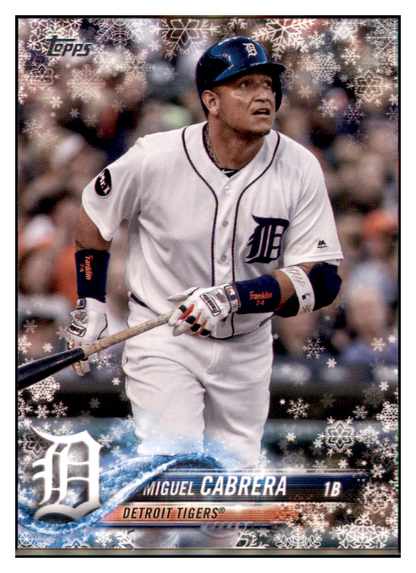 2018 Topps Holiday Miguel Cabrera Detroit Tigers #HMW74 Baseball card M32P1 simple Xclusive Collectibles