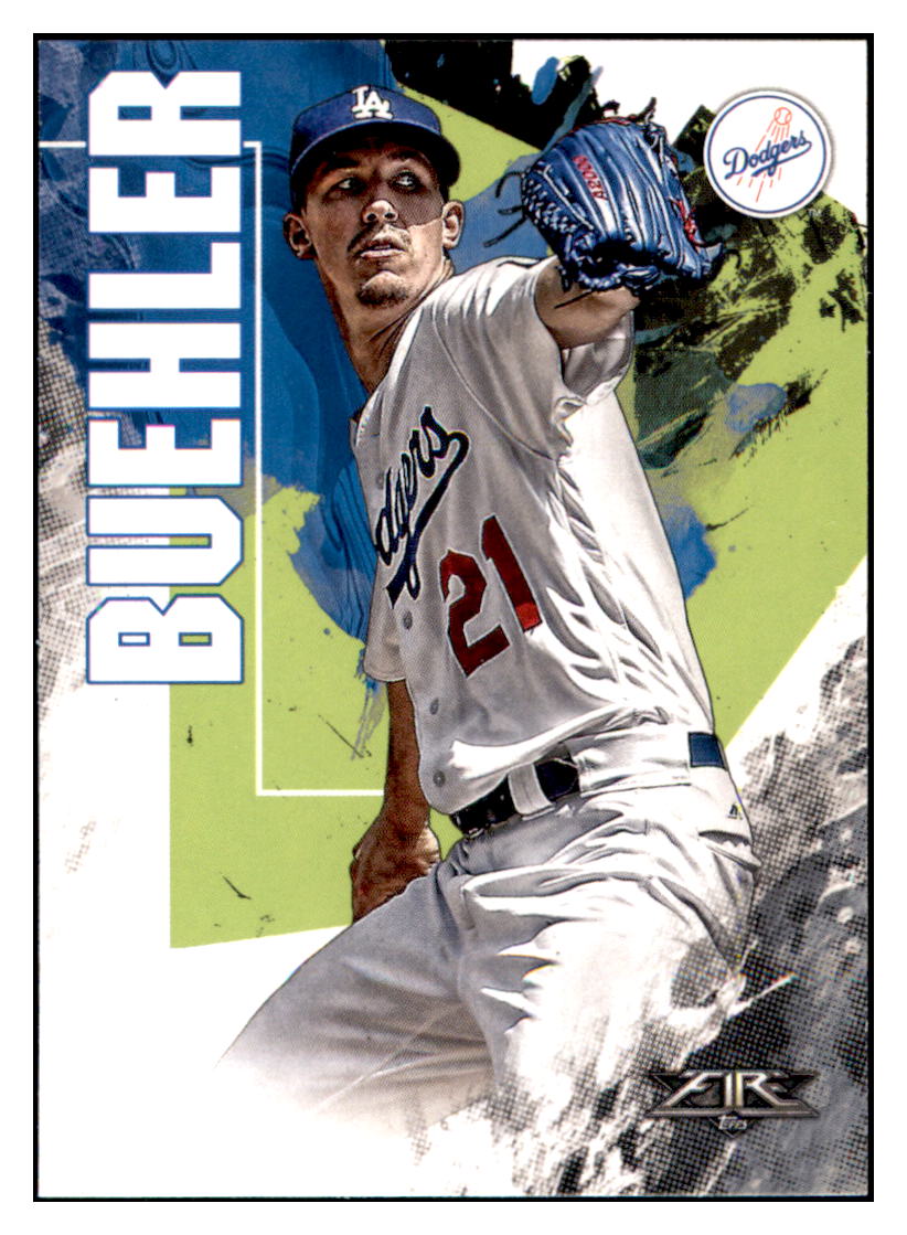 2019 Topps Fire Walker Buehler Los Angeles Dodgers #89 Baseball card M32P1 simple Xclusive Collectibles