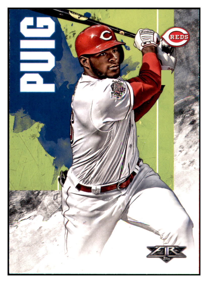 2019 Topps Fire Yasiel Puig Cincinnati Reds #200 Baseball card M32P1 simple Xclusive Collectibles