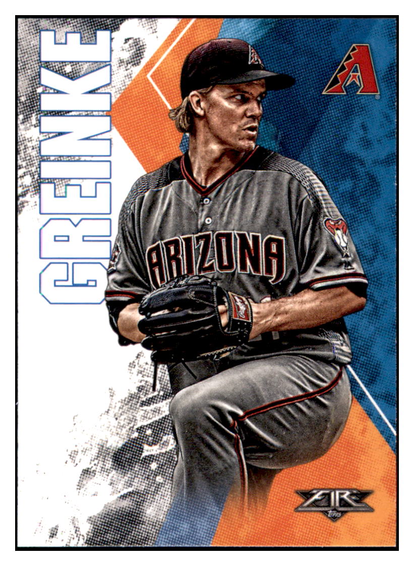 2019 Topps Fire Zack Greinke Arizona Diamondbacks #6 Baseball card M32P1 simple Xclusive Collectibles