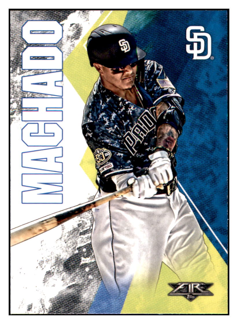 2019 Topps Fire Manny Machado San Diego Padres #107 Baseball card M32P1 simple Xclusive Collectibles