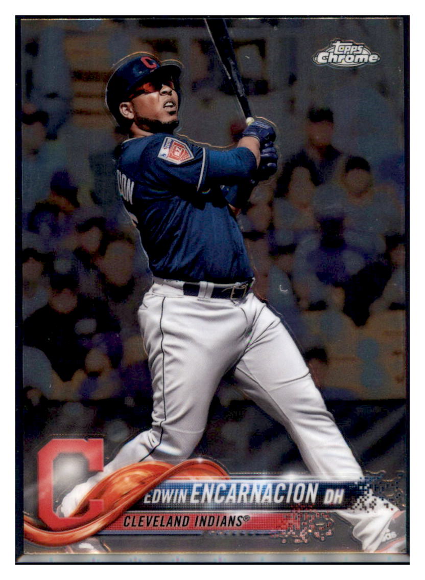 2018 Topps Chrome Edwin Encarnacion Cleveland Indians #199 Baseball card M32P1 simple Xclusive Collectibles