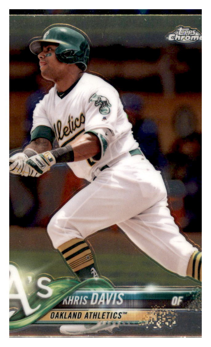 2018 Topps Chrome Khris Davis Oakland Athletics #67 Baseball card M32P1 simple Xclusive Collectibles