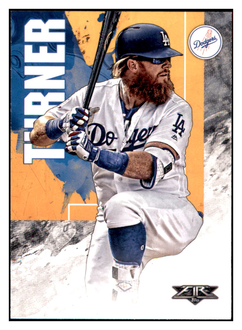 2019 Topps Fire Justin Turner Los Angeles Dodgers #39 Baseball card M32P1 simple Xclusive Collectibles