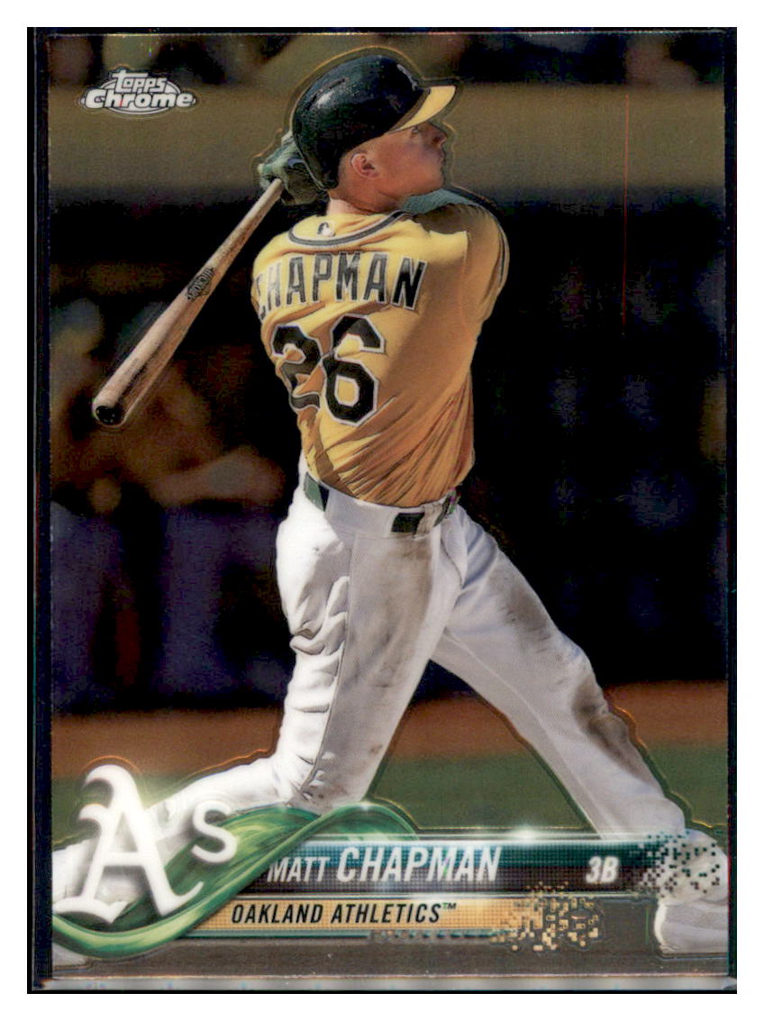 2018 Topps Chrome Matt Chapman Oakland Athletics #190 Baseball card M32P1 simple Xclusive Collectibles