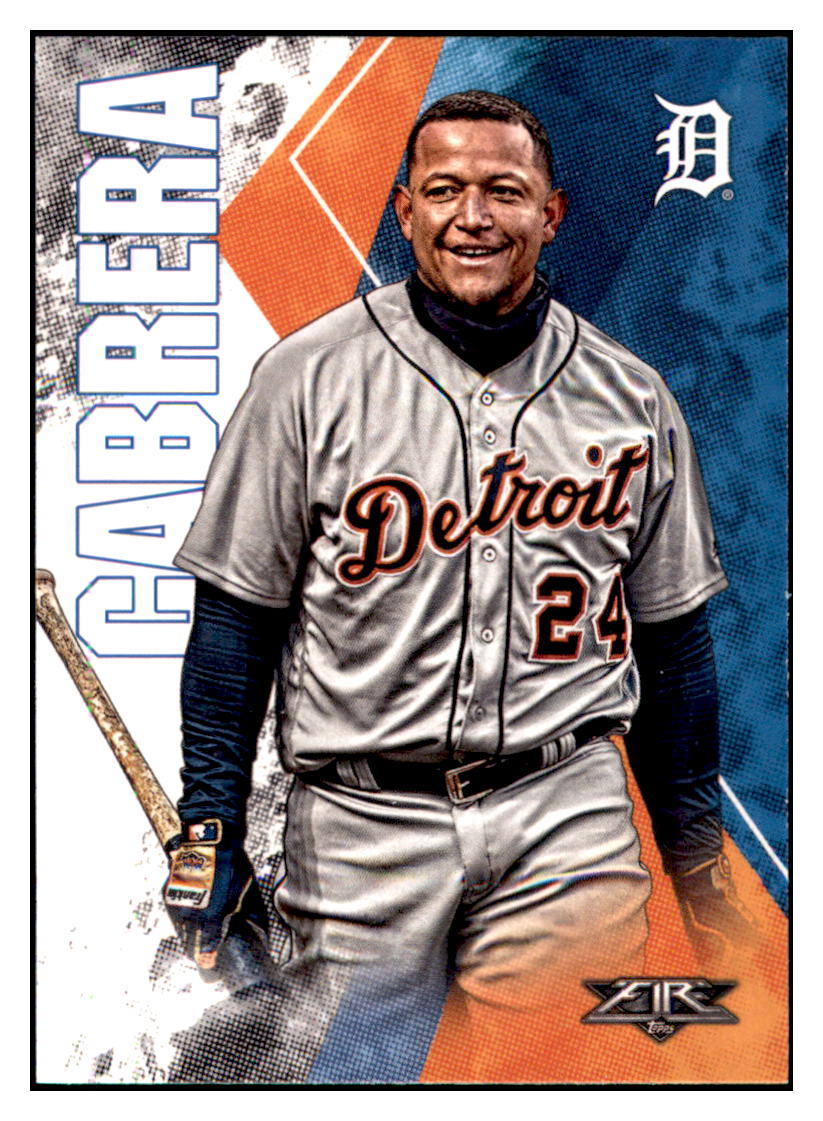 2019 Topps Fire Miguel Cabrera Detroit Tigers #129 Baseball card M32P1 simple Xclusive Collectibles
