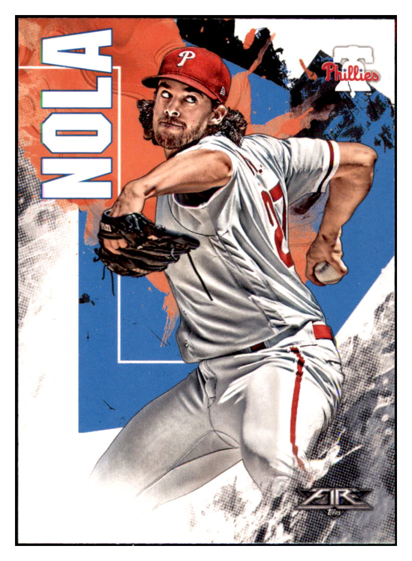 2019 Topps Fire Aaron Nola Philadelphia Phillies #131 Baseball
card M32P1 simple Xclusive Collectibles