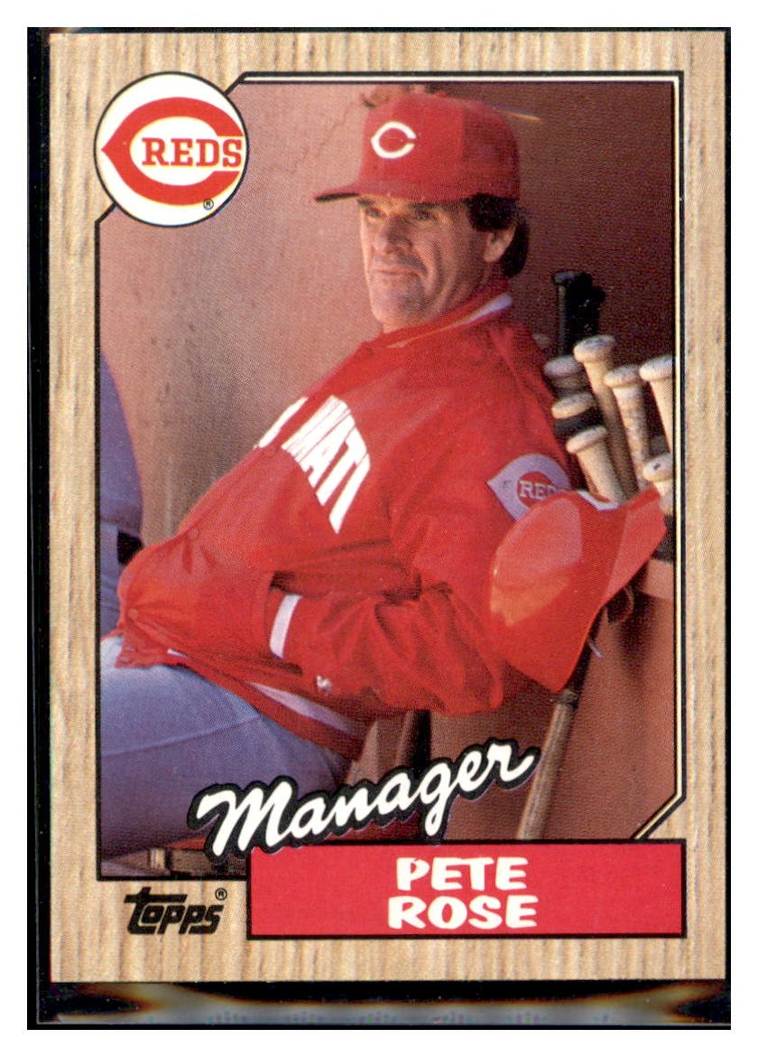 1987 Topps Pete Rose Cincinnati Reds #393 Baseball card M32P1 simple Xclusive Collectibles