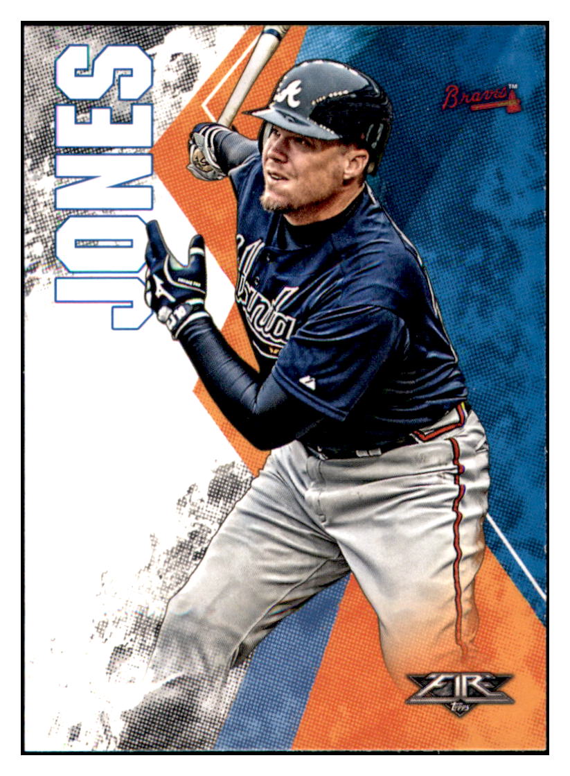 2019 Topps Fire Chipper Jones  Atlanta Braves #2 Baseball card   M32P1_1a simple Xclusive Collectibles