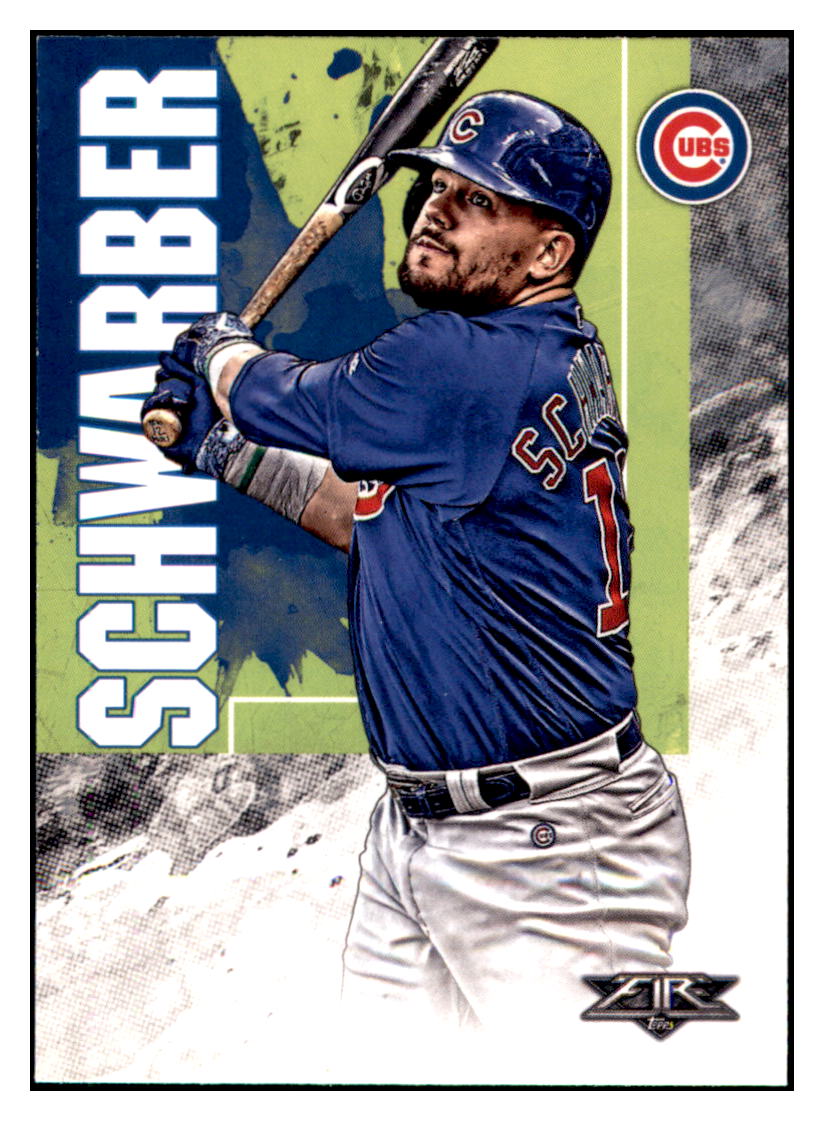 2019 Topps Fire Kyle Schwarber Chicago Cubs #64 Baseball card M32P1 simple Xclusive Collectibles