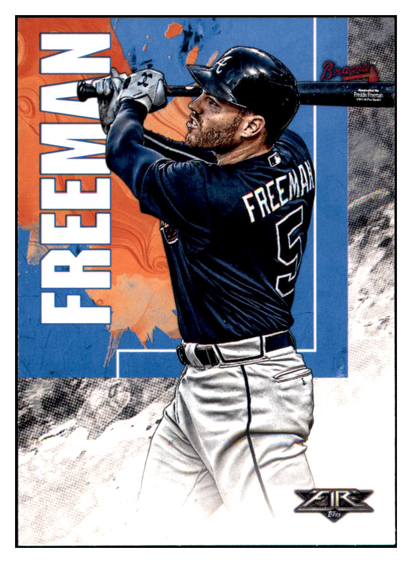 2019 Topps Fire Freddie Freeman  Atlanta Braves #28 Baseball card   M32P1 simple Xclusive Collectibles