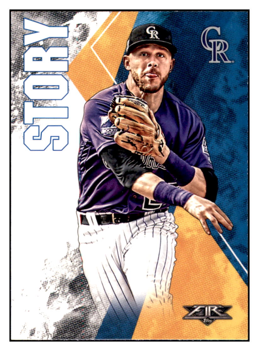 2019 Topps Fire Trevor Story Colorado Rockies #187 Baseball card M32P1 simple Xclusive Collectibles