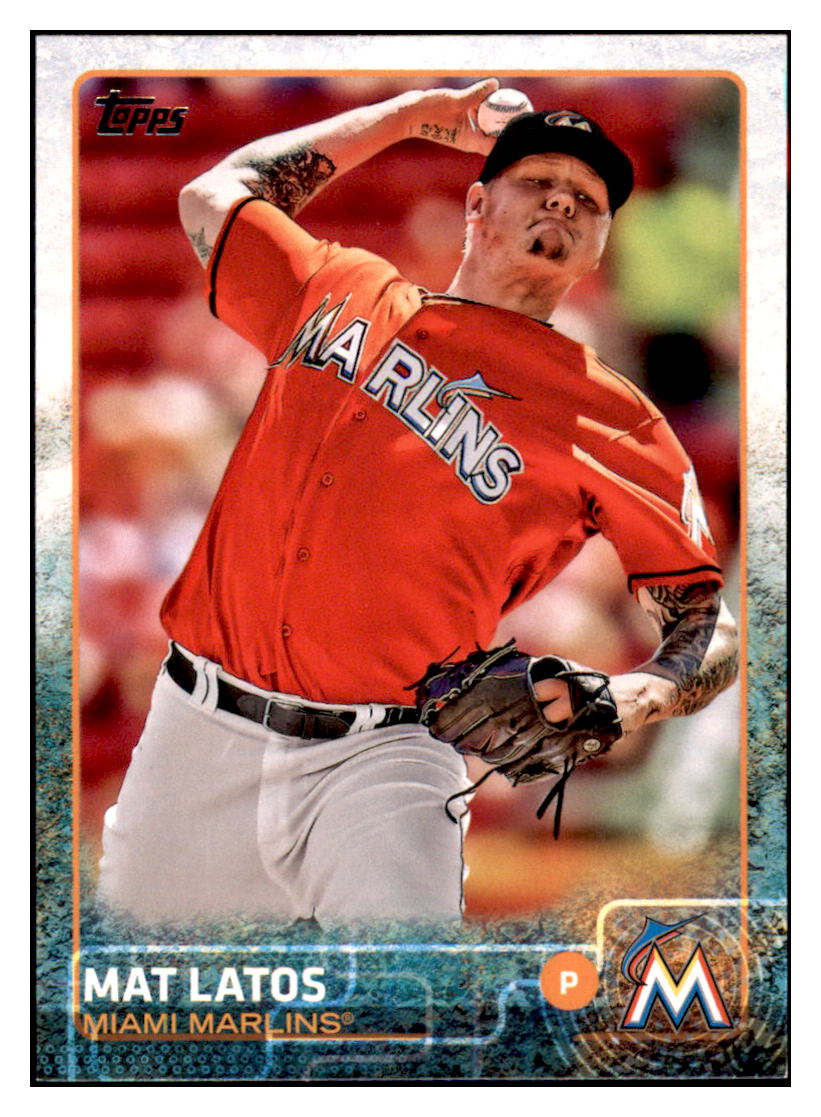 2015 Topps Mat Latos  Miami Marlins #467 Baseball card   M32P1 simple Xclusive Collectibles