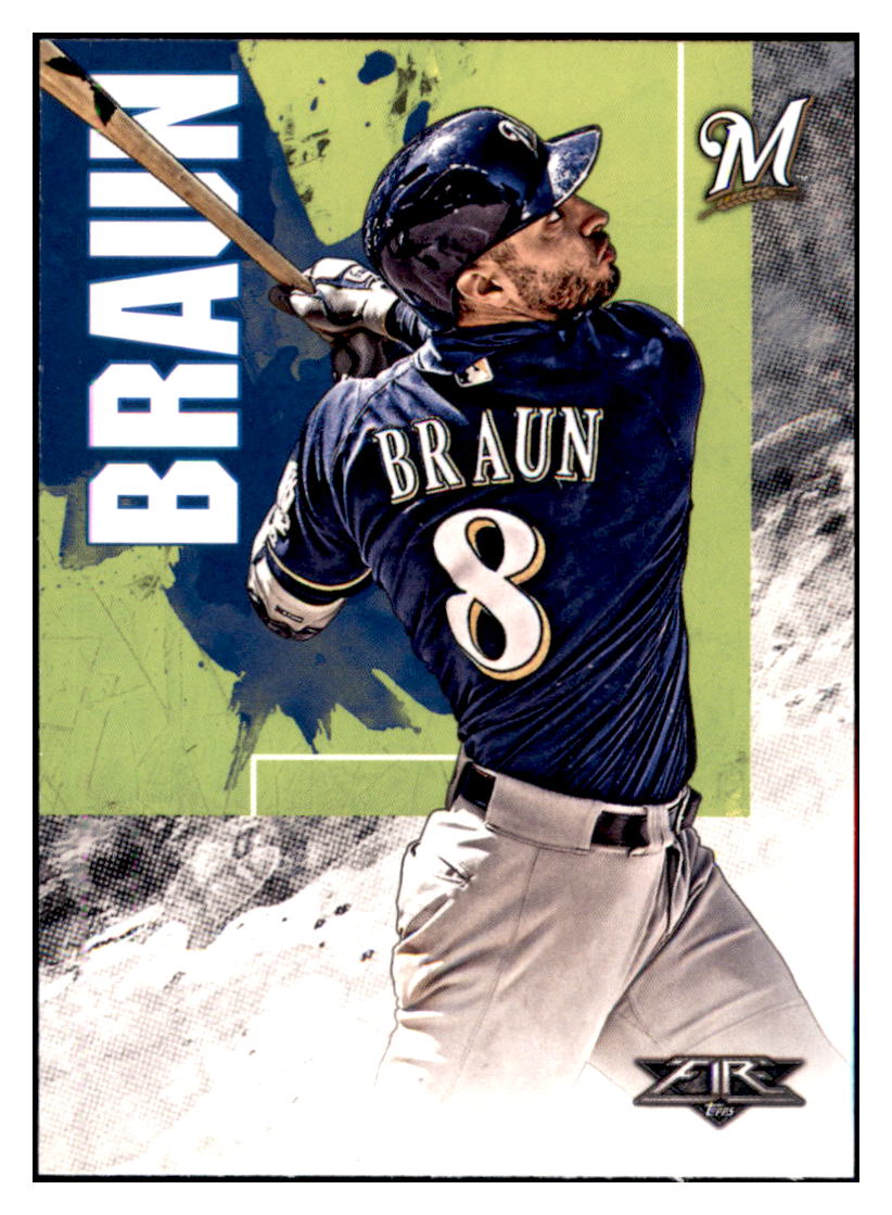 2019 Topps Fire Ryan Braun  Milwaukee Brewers #84 Baseball card   M32P1 simple Xclusive Collectibles