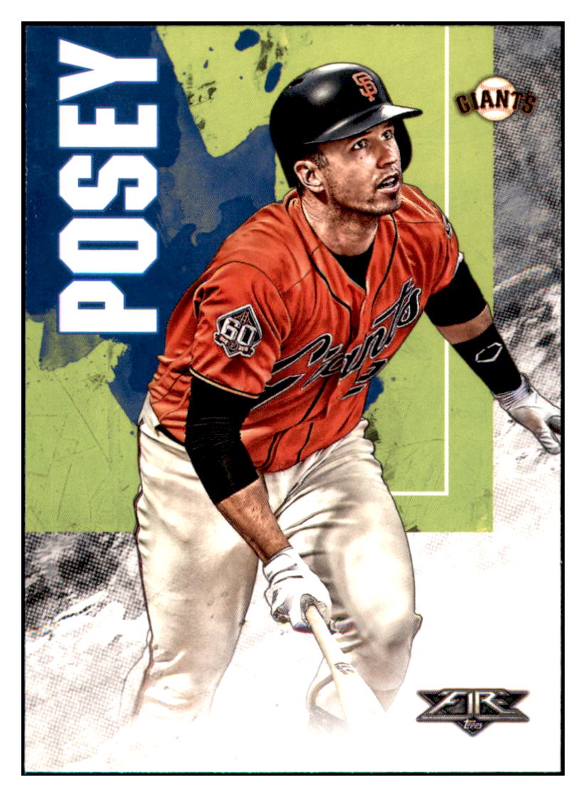 2019 Topps Fire Buster Posey San Francisco Giants #191 Baseball
card M32P1 simple Xclusive Collectibles