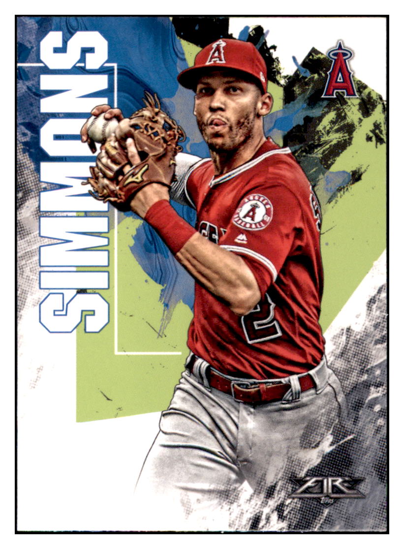 2019 Topps Fire Andrelton Simmons Los Angeles Angels #98 Baseball card M32P1 simple Xclusive Collectibles