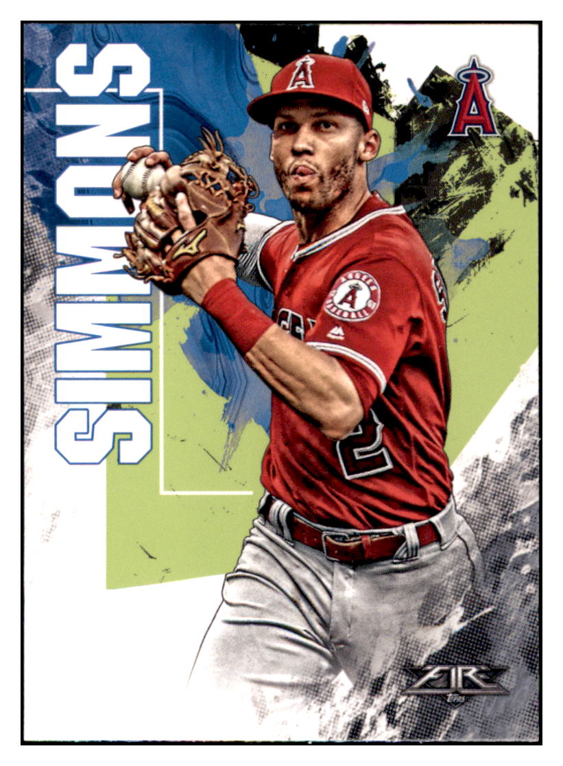 2019 Topps Fire Andrelton Simmons  Los Angeles Angels #98 Baseball card   M32P1 simple Xclusive Collectibles   