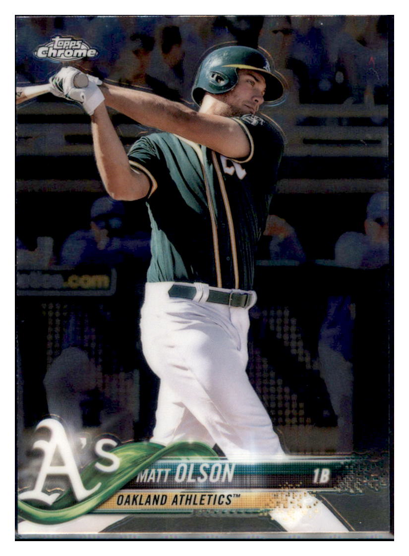 2018 Topps Chrome Matt Olson Oakland Athletics #64 Baseball card M32P2 simple Xclusive Collectibles
