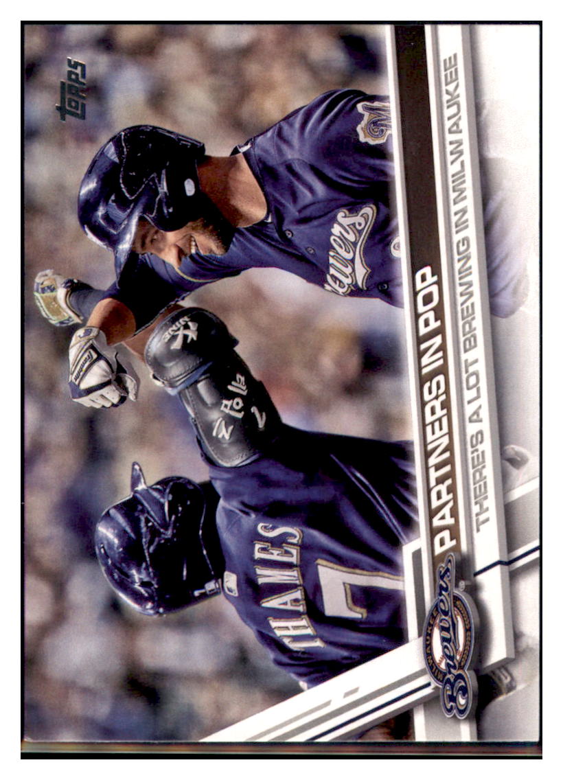 2017 Topps Update Partners in Pop Milwaukee Brewers #US206 Baseball card   M32P2 simple Xclusive Collectibles