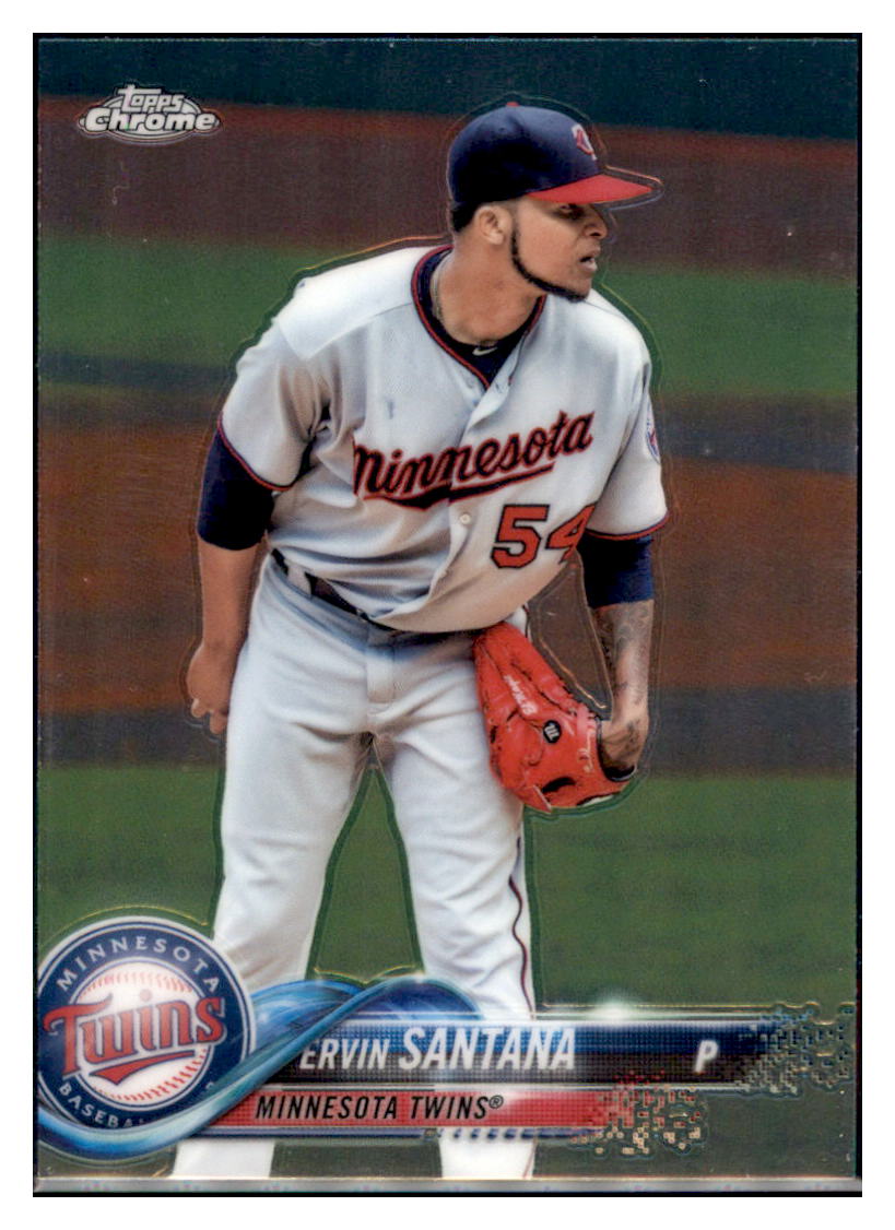 2018 Topps Chrome Ervin Santana  Minnesota Twins #153 Baseball card   M32P2 simple Xclusive Collectibles