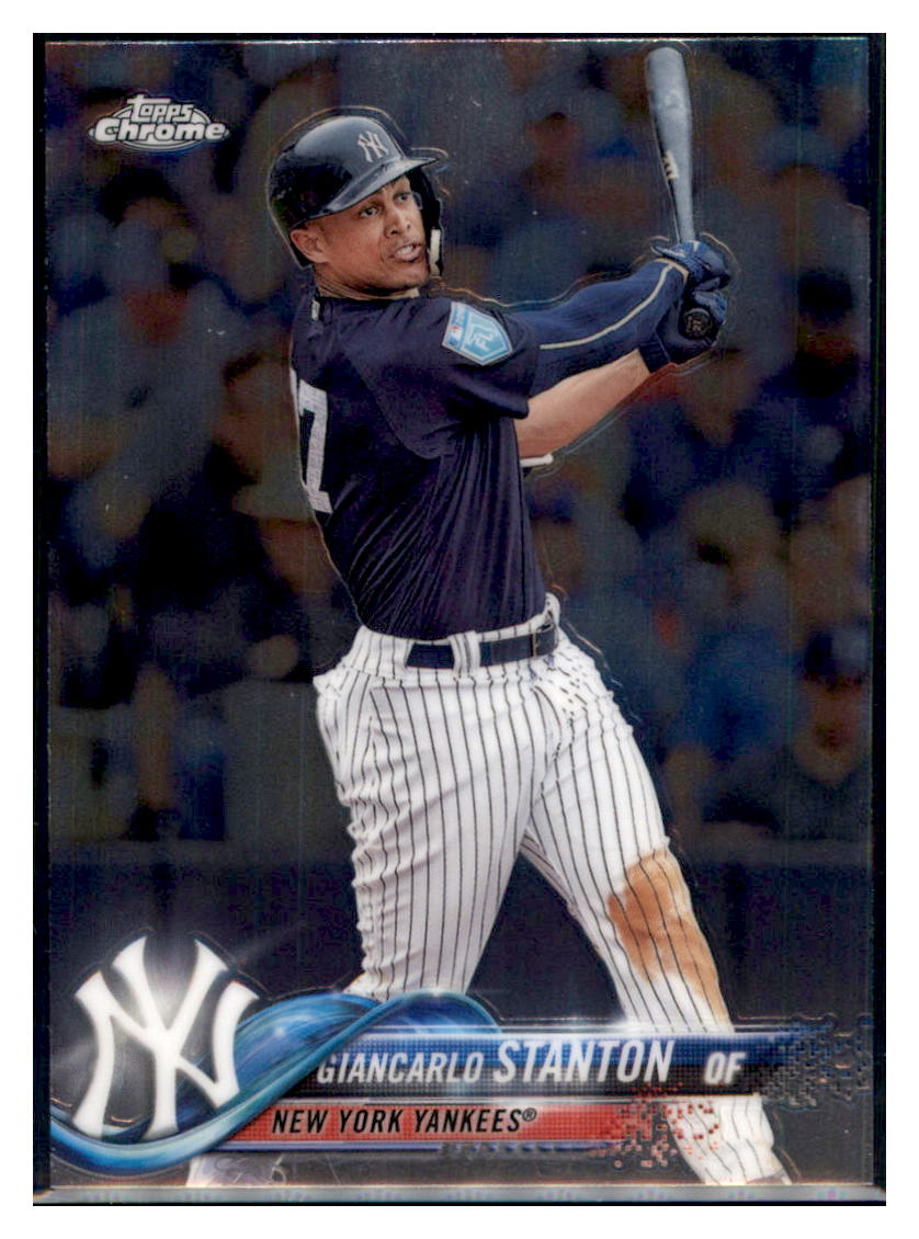 2018 Topps Chrome Giancarlo Stanton New York Yankees #186 Baseball card M32P2 simple Xclusive Collectibles