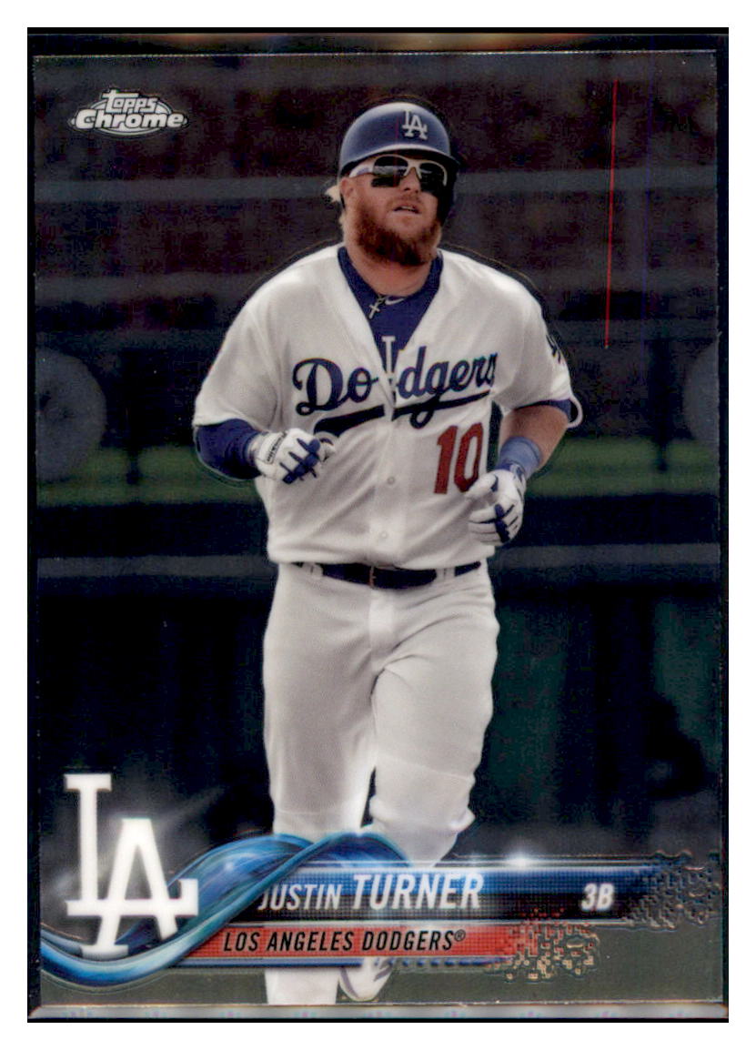 2018 Topps Chrome Justin Turner Los Angeles Dodgers #36 Baseball card M32P2 simple Xclusive Collectibles