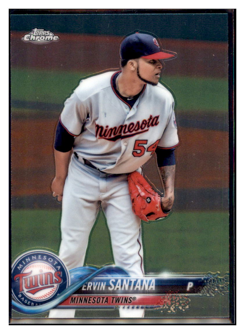 2018 Topps Chrome Ervin Santana  Minnesota Twins #153 Baseball card   M32P2_1a simple Xclusive Collectibles