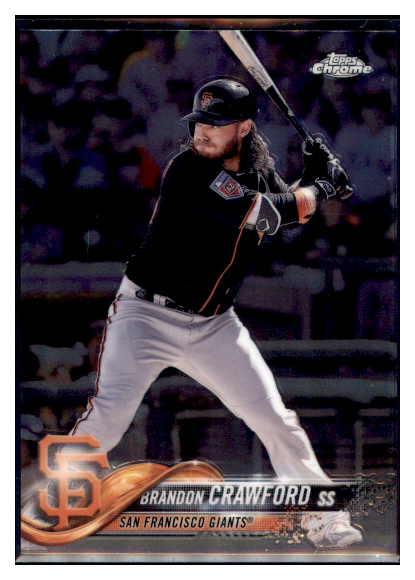 2018 Topps Chrome Brandon Crawford San Francisco Giants #111 Baseball
card M32P2 simple Xclusive Collectibles