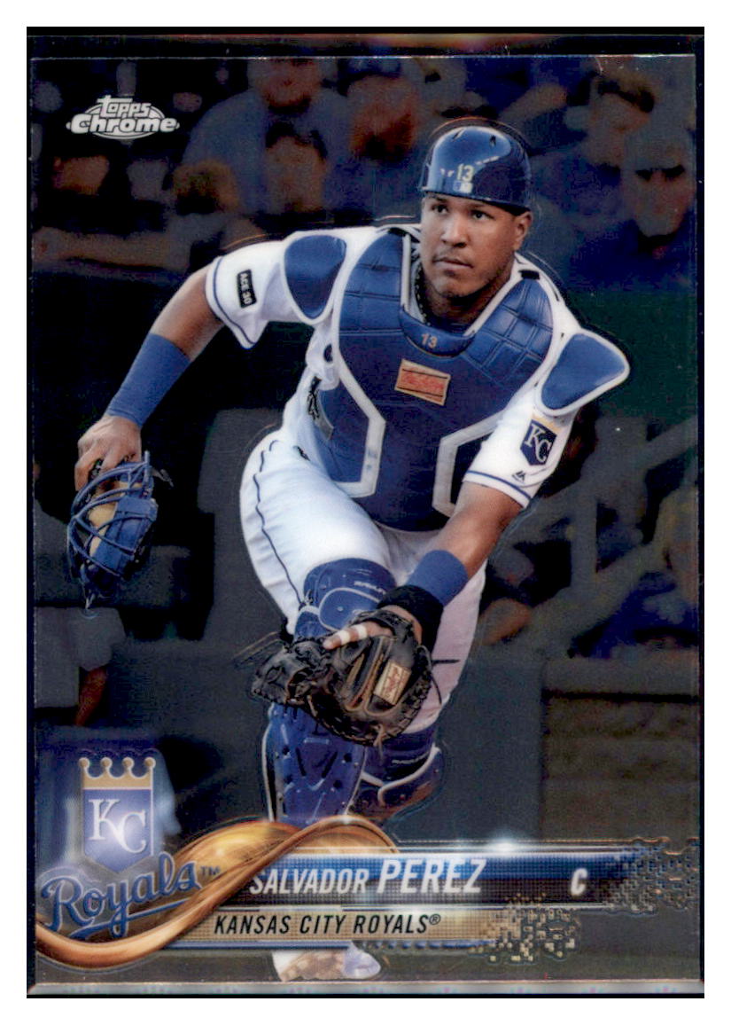 2018 Topps Chrome Salvador Perez Kansas City Royals #107 Baseball card M32P2 simple Xclusive Collectibles