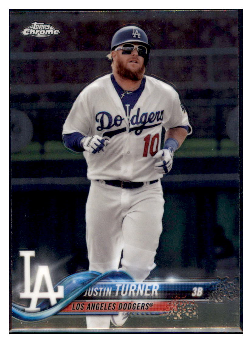 2018 Topps Chrome Justin Turner Los Angeles Dodgers #36 Baseball card M32P3 simple Xclusive Collectibles