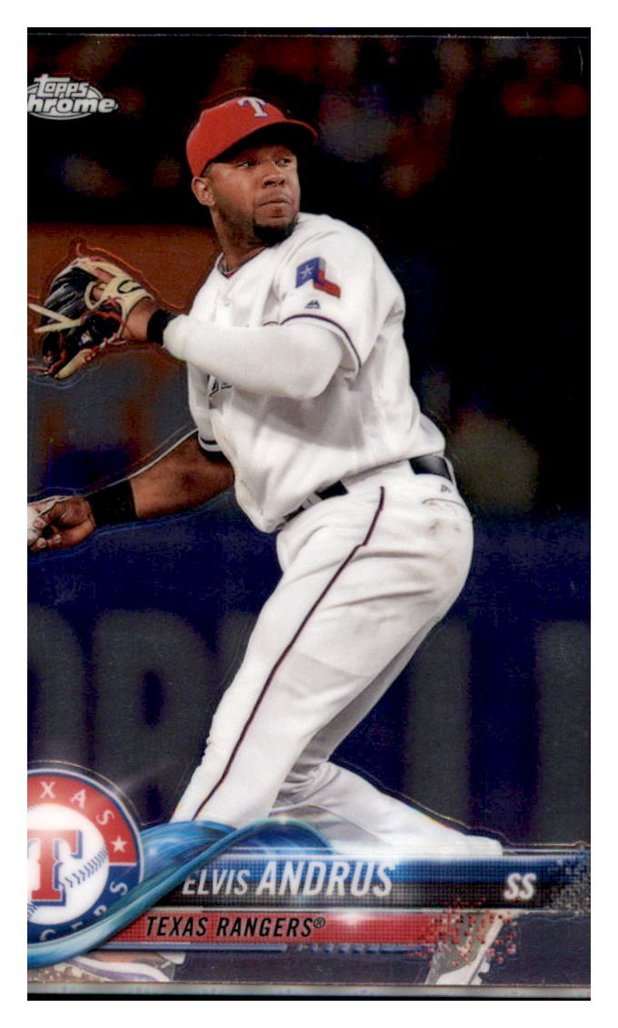 2018 Topps Chrome Elvis Andrus  Texas Rangers #130 Baseball card   M32P3_1b simple Xclusive Collectibles