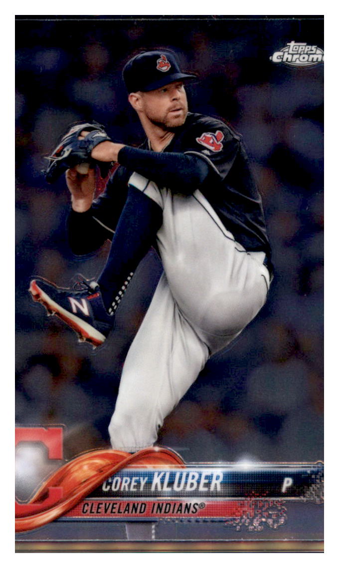 2018 Topps Chrome Corey Kluber Cleveland Indians #20 Baseball card M32P3 simple Xclusive Collectibles