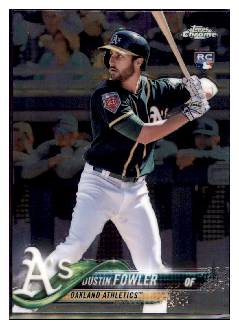 2018 Topps Chrome Dustin Fowler Oakland Athletics #157 Baseball card M32P3 simple Xclusive Collectibles