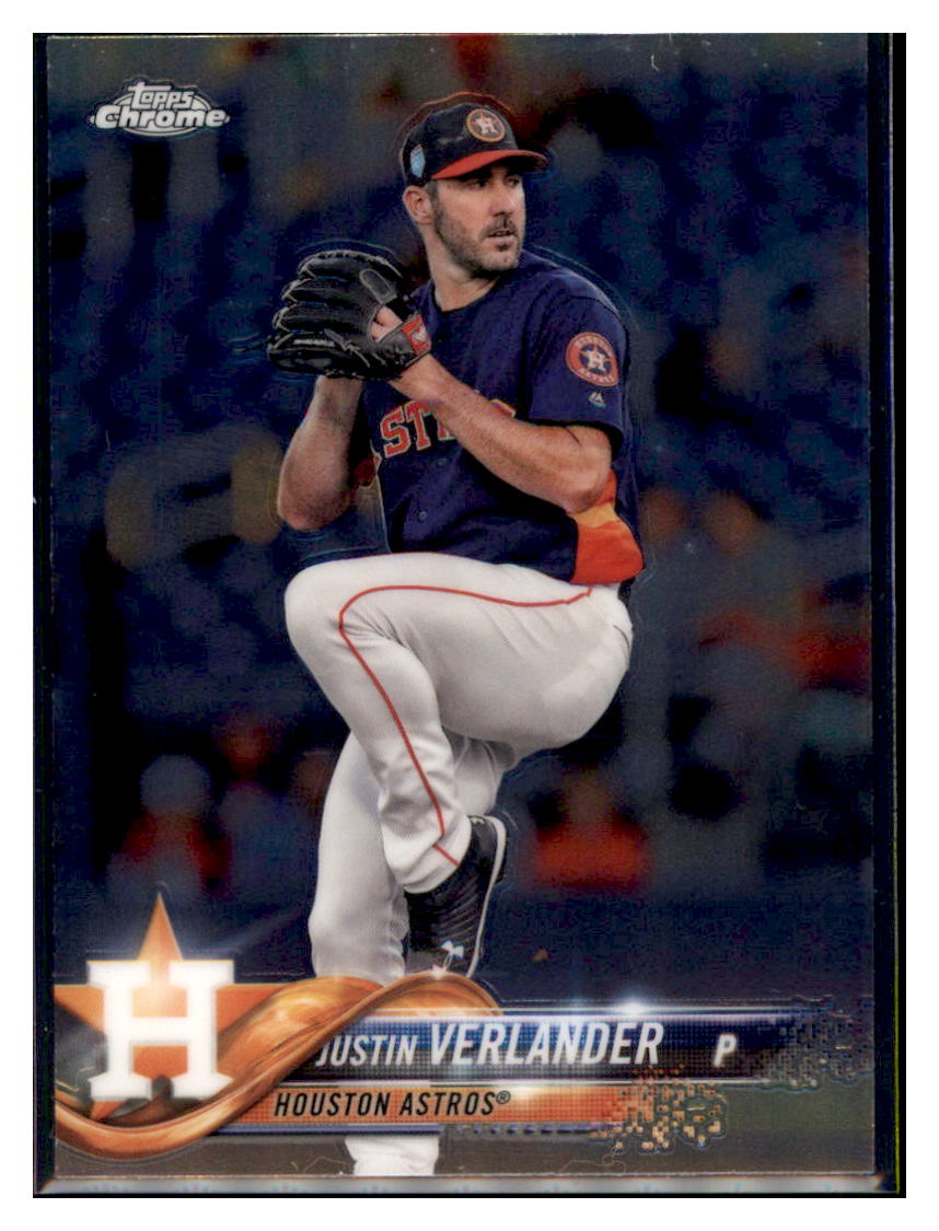 2018 Topps Chrome Justin Verlander  Houston Astros #96 Baseball card   M32P3 simple Xclusive Collectibles