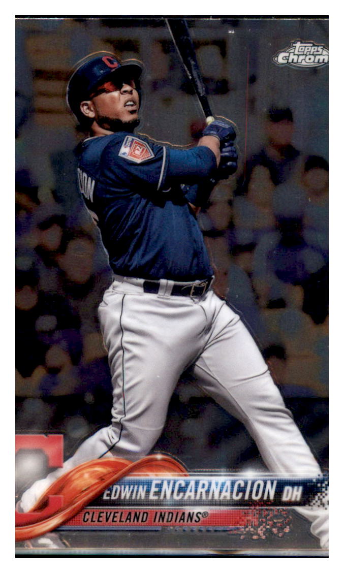 2018 Topps Chrome Edwin Encarnacion Cleveland Indians #199 Baseball card M32P3 simple Xclusive Collectibles