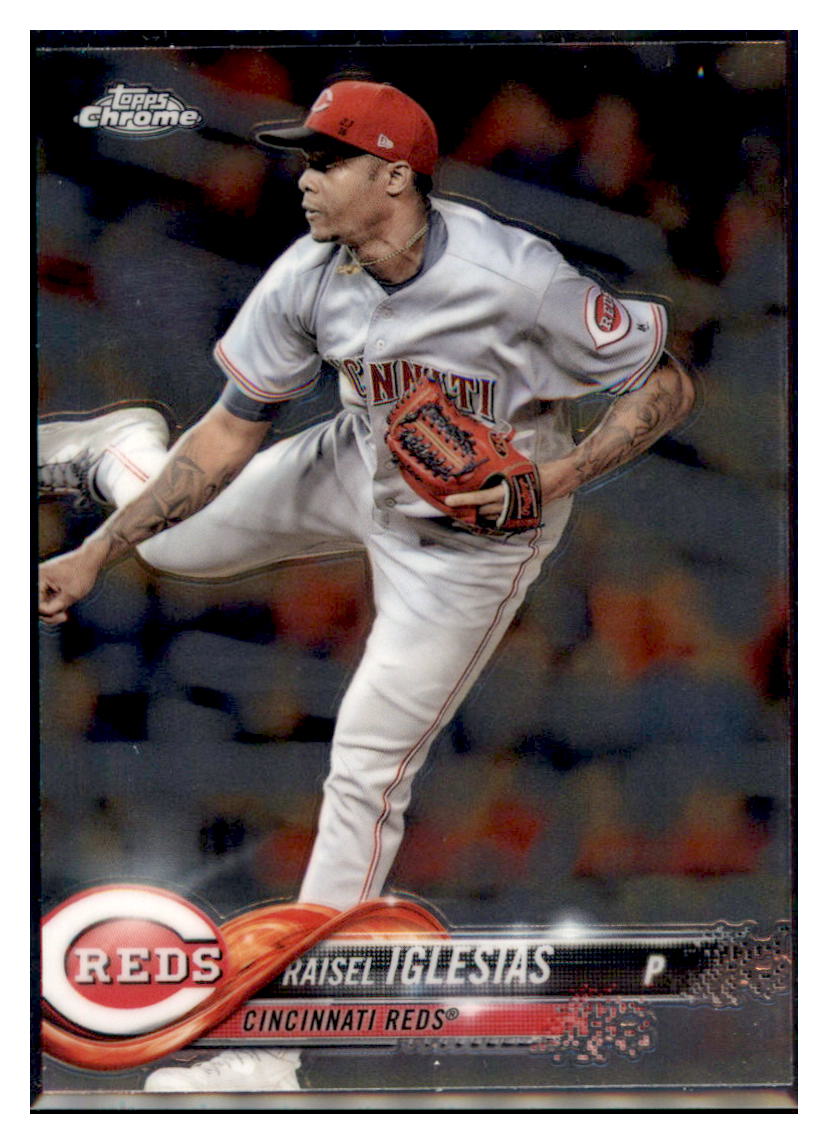 2018 Topps Chrome Raisel Iglesias Cincinnati Reds #82 Baseball card M32P3 simple Xclusive Collectibles