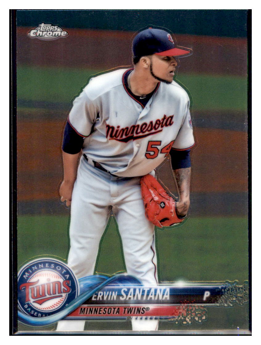 2018 Topps Chrome Ervin Santana  Minnesota Twins #153 Baseball card   M32P3 simple Xclusive Collectibles