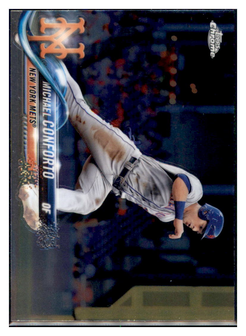 2018 Topps Chrome Michael Conforto New York Mets #136 Baseball card M32P3 simple Xclusive Collectibles