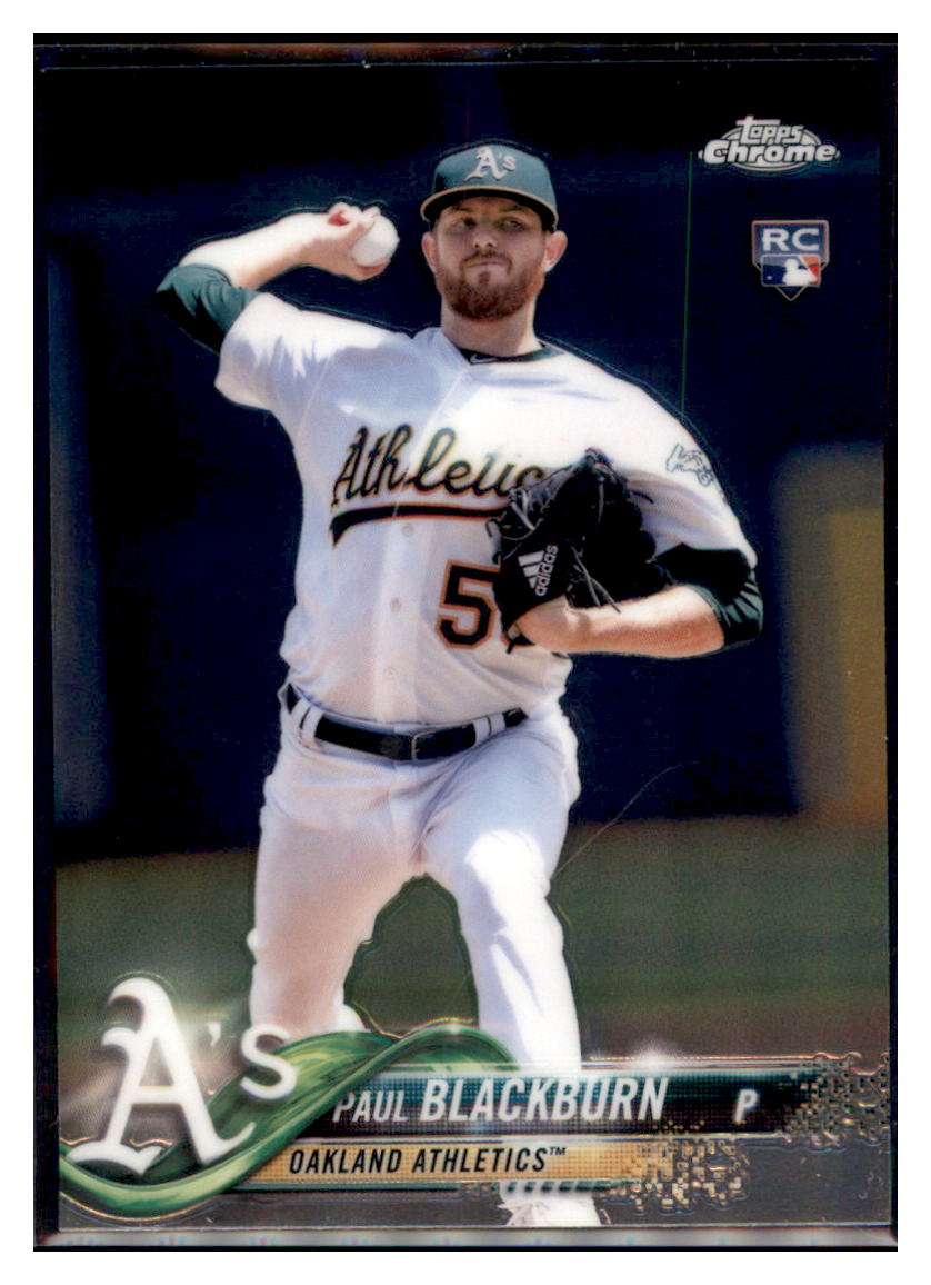 2018 Topps Chrome Paul Blackburn Oakland Athletics #158 Baseball card M32P3 simple Xclusive Collectibles
