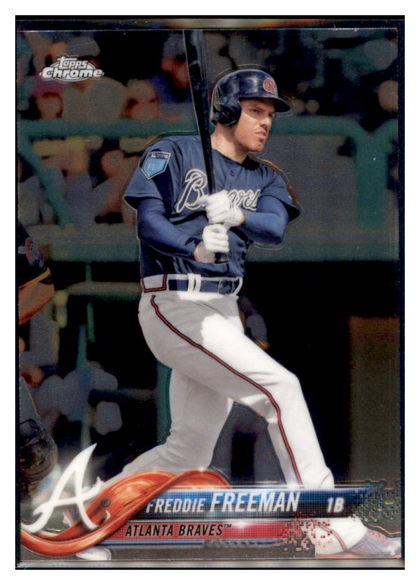 2018 Topps Chrome Freddie Freeman  Atlanta Braves #23 Baseball card   M32P3_1a simple Xclusive Collectibles