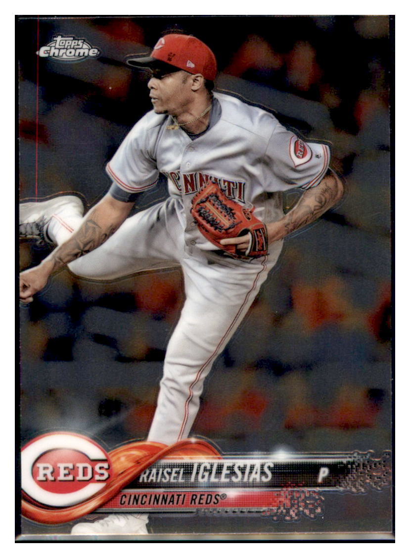 2018 Topps Chrome Raisel Iglesias Cincinnati Reds #82 Baseball card M32P3_1a simple Xclusive Collectibles