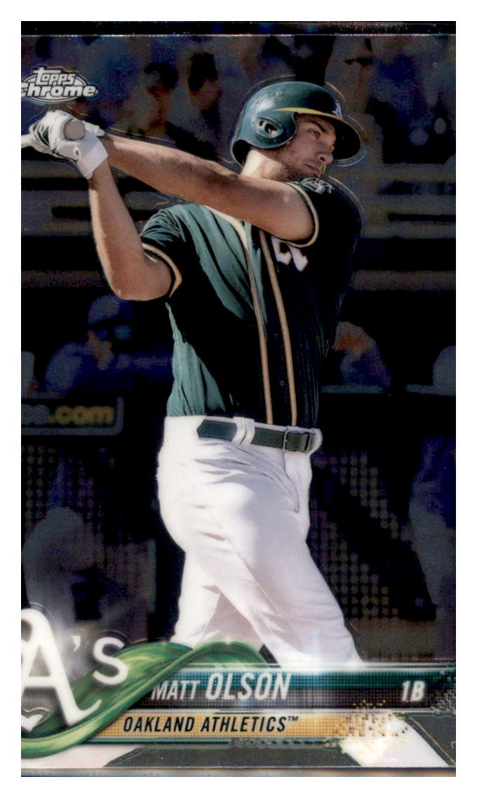 2018 Topps Chrome Matt Olson Oakland Athletics #64 Baseball card M32P3_1a simple Xclusive Collectibles