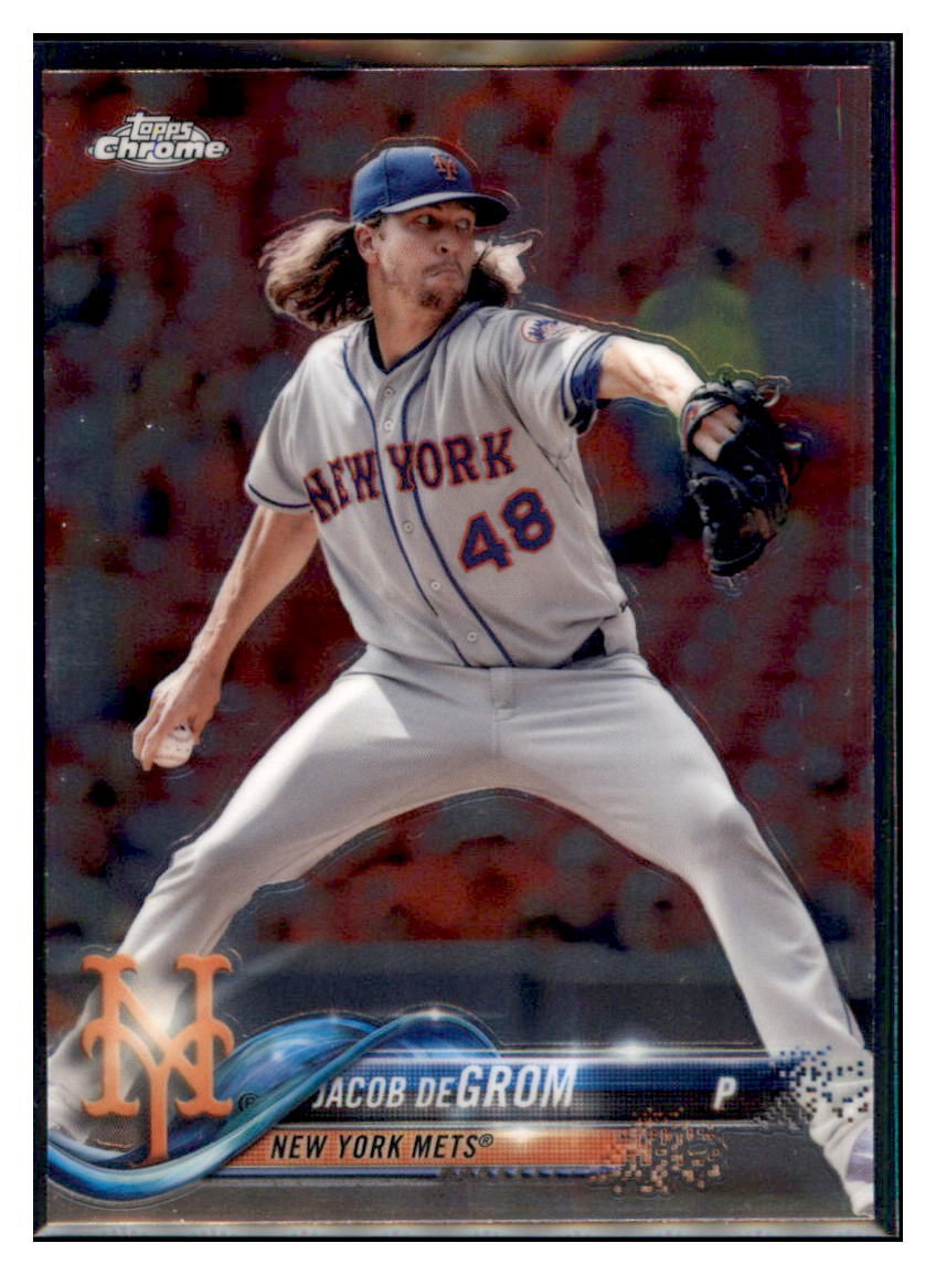2018 Topps Chrome Jacob deGrom  New York Mets #143 Baseball card   M32P3 simple Xclusive Collectibles   