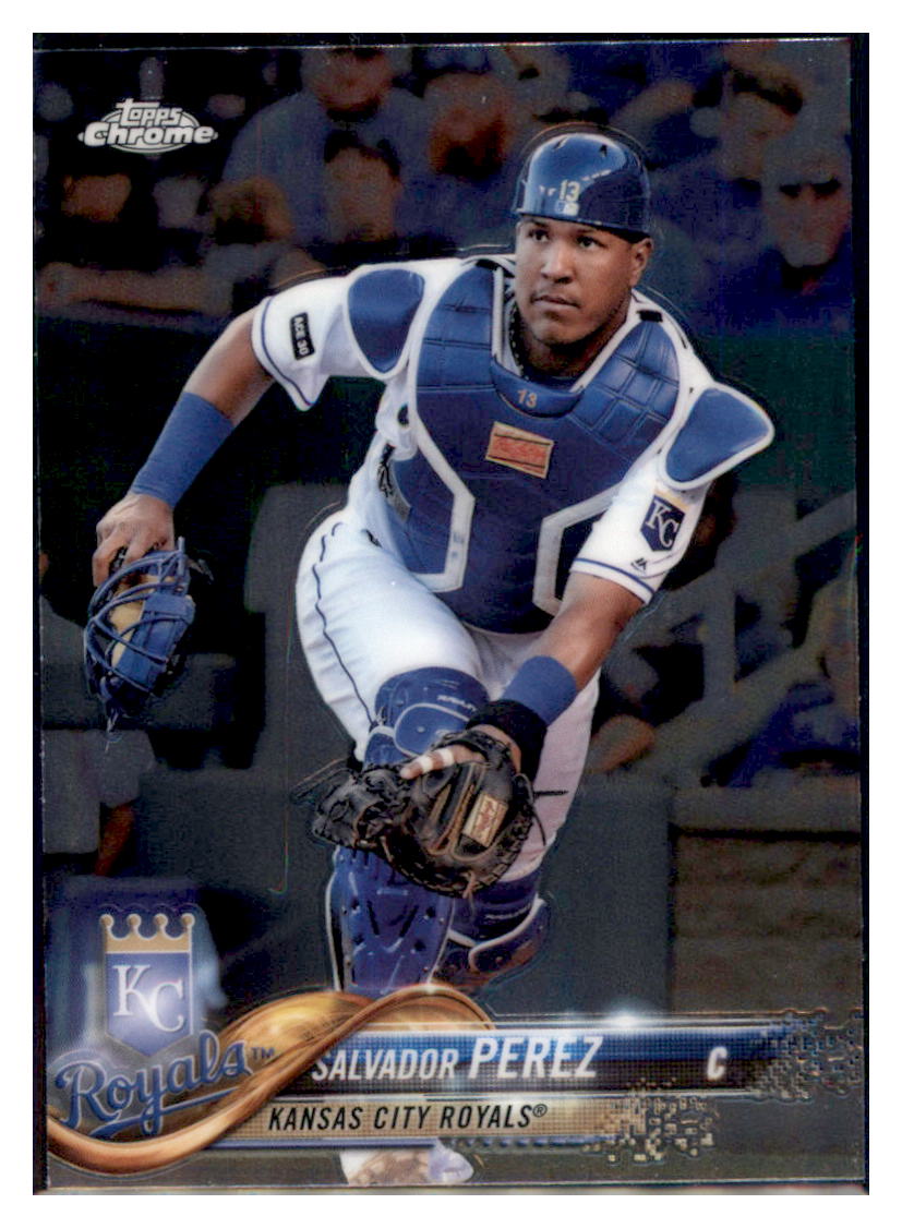 2018 Topps Chrome Salvador Perez  Kansas City Royals #107 Baseball card   M32P3 simple Xclusive Collectibles   